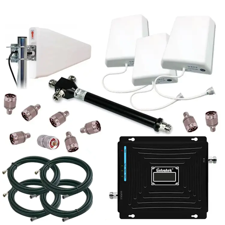 Підсилювач зв'язку та інтернету (Репітер Lintratek KW19L + Всечастотна Антена) + 3 Внутрішні Антени