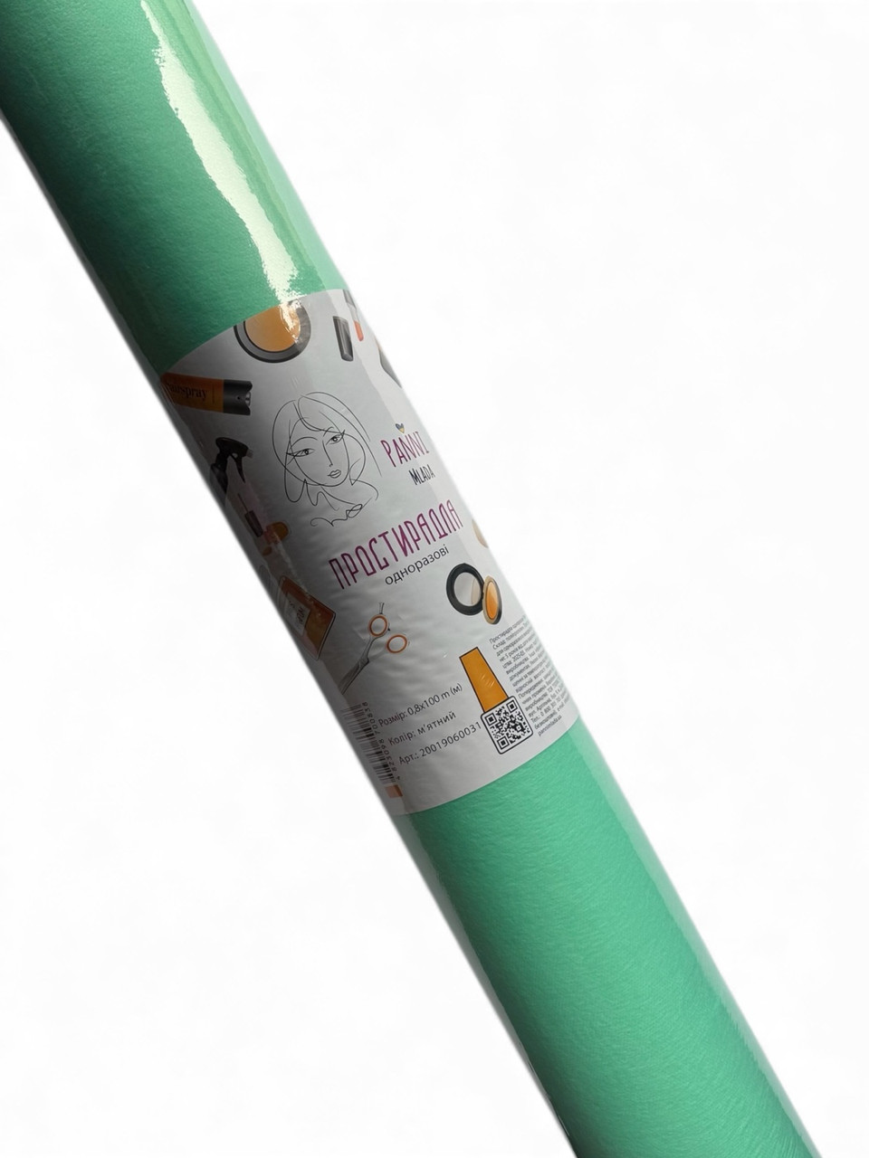 Одноразові простирадла в рулонах зі спанбонду 0,8 м * 100м Panni Mlada , м'ятні