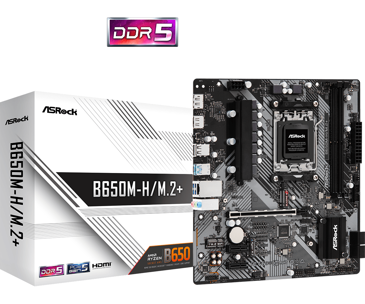 Материнська плата ASRock B650M-H/M.2+ Socket AM5 (B650M-H/M.2+)
