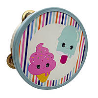 Дерев'яна іграшка Бубен "Морозиво" MD 0367-48 діаметр 15 см