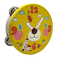Дерев'яна іграшка Бубен "Годинник" MD 0367-53 діаметр 15 см