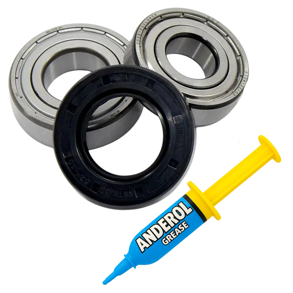 Комплект підшипників та сальник (6204+6205+30*52*10/12) для пральної машини Bosch - запчастини для пральних машин, фото 1