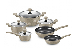 Набір посуду для індукції Royalty Line FD10В (бежевий) 10 предметів