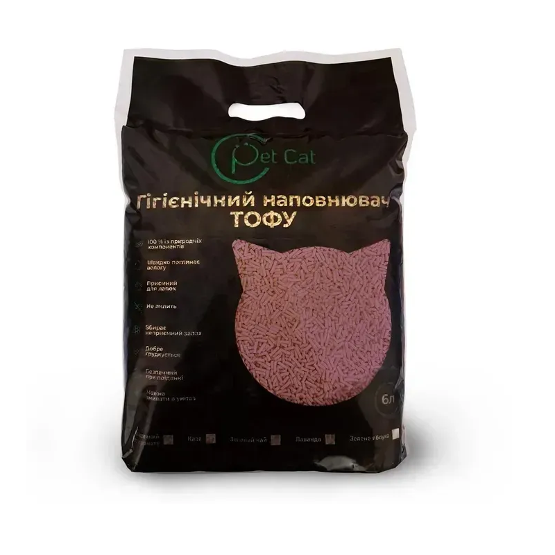 Наповнювач Pet Cat ТОФУ соєвий із лавандою 2,5 кг, фото 1
