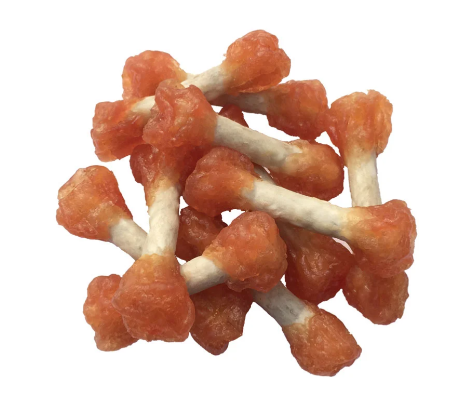 М'які гантельки з м'ясом курки на пресованій кістці з сиром шкіри 6см, (≈14-15шт/уп), 200г, Lucky Star (*), фото 1