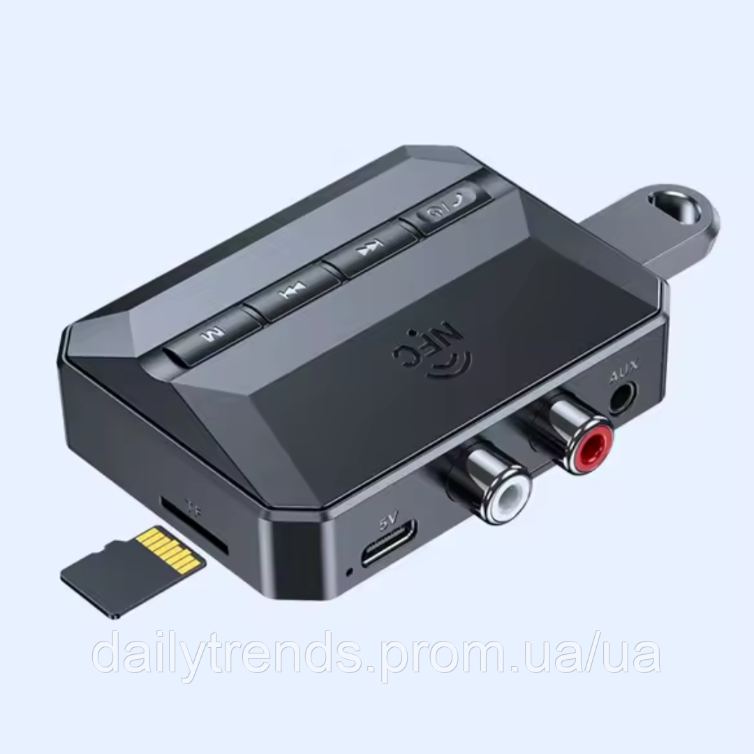Bluetooth 5.3 ресивер Vaorlo T59 NFC аудиоадаптер приемник AUX RCA USB флешка TF карточка - фото 1 - id-p2854355553