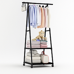 Пересувна підлогова вішалка для одягу THE NEW COAT RACK Чорний