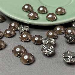 9 мм - Напівбусини в оправі, пришивні - 10г капучіно