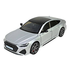 Машинка металева Audi RS7 Premium Sportback Ауді 1:24 срібляста звук світло 21*8*6 см (AP7755)