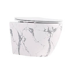 Унітаз підвісний Robin Ultra Quiet 490×365×325 мм, Marble, із сидінням Slim Duroplast / Soft-close / Quick Release QT13332381ASMR