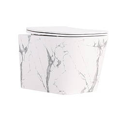 Унітаз підвісний Tern Ultra Quiet 490×365×325 мм, Marble, із сидінням Slim Duroplast/Soft-close/Quick Release QT17332303ASMR