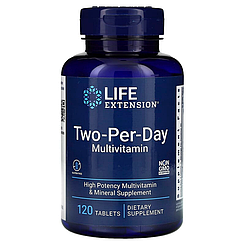 Мультивітаміни, Two-Per-Day Multivitamin, Life Extension, по 2 на день, 120 таблеток