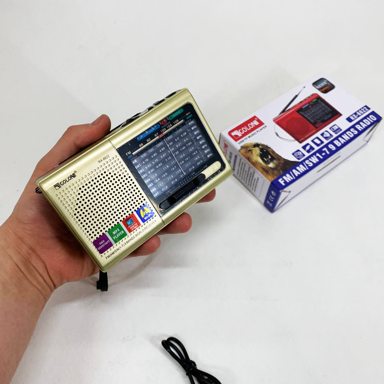 Радіоприймач 220v MP3 USB Golon RX-6622, Радіоприймач для сільської місцевості am fm FL-39, фото 1