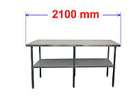 Стіл робочий з нержавіючої сталі 210 x 60 см