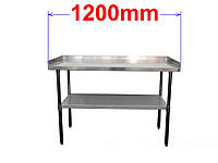 Стіл робочий з нержавіючої сталі 120 x 70 см з бортиками