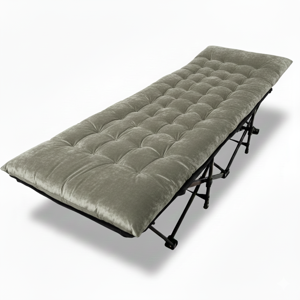 Розкладачка для туризму LEOBRO з товстим оксамитовим матрацом (LB-CC-L2-GRY), фото 1