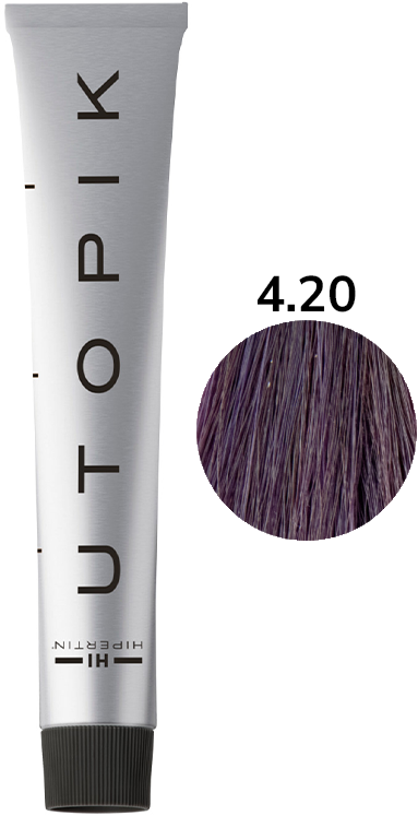 Крем-фарба для волосся 4/20 каштановий інтенсивний фіолетовий UTOPIK HIPERTIN, 60 мл, фото 1