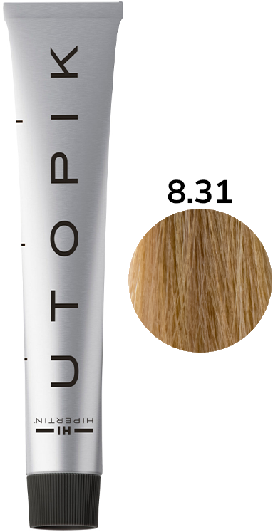 Крем-фарба для волосся 8/31 світлий золотисто-пепелястий блонд UTOPIK HIPERTIN, 60 мл, фото 1