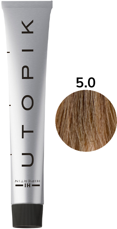 Крем-фарба для волосся 5/0 натуральний світлий каштановий UTOPIK HIPERTIN, 60 мл, фото 1