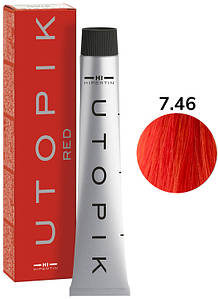 Крем-фарба для волосся 7/46 червоний мідний блонд UTOPIK HIPERTIN, 60 мл