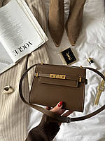 Saint Laurent Manhattan Mini Leather Shoulder Bag Brown