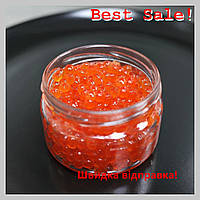 Ікра кети 500г натуральна червона ікра для страв і закусок делікатес морепродуктів