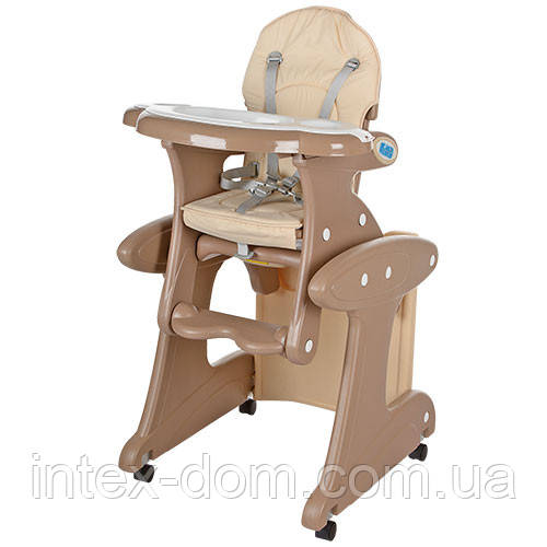 Стільчик для годування Bambi БЕЖЕВИЙ (M 3267-13) на коліщатках
