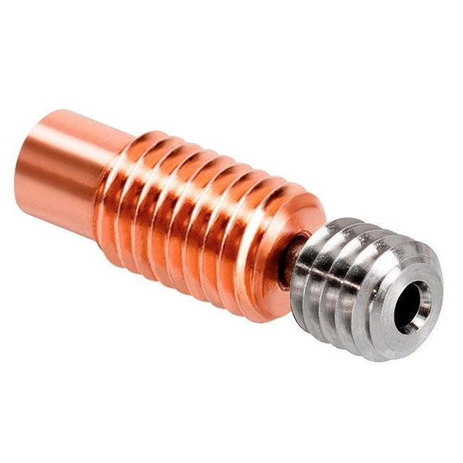 Термобар'єр E3D V6 біметалічний (Мідь-Титан) з різьбами M7X1–M6X1 для боуден 3Д-принтера, фото 1