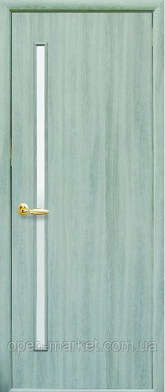 Модель Глория ЭКОШПОН ЯСЕНЬ ПАТИНА со стеклом сатин межкомнатные двери, Николаев - фото 1 - id-p492634523