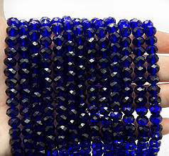 Намистини кришталеві "ронделі" 8х6 мм, темно-синій прозорий (60 шт)