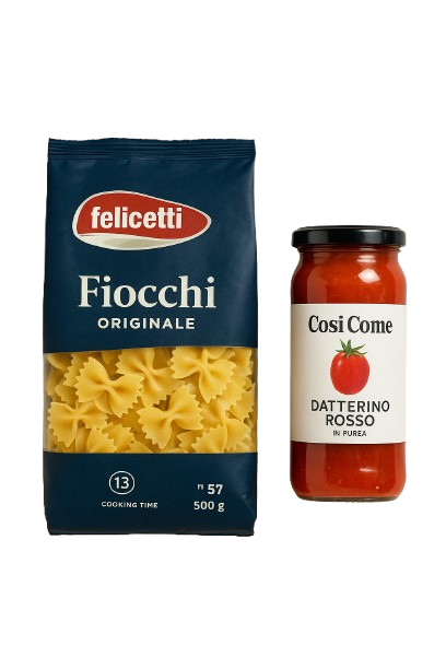 Набір з пасти Originale Felicetti + паста томатна Cosi Comе Datterino Rosso Passata, фото 1