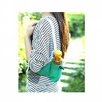 Сумка для бега с карманом для бутылки термоизоляционная для активного отдыха и тренировок зеленая BROWN