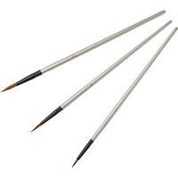 Кисточки для малювання акварельні натуральний ворс білки для художників набір 3 шт круглі