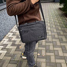 Чорна сумка-месенджер горизонтальна через плече Postal Street, фото 4