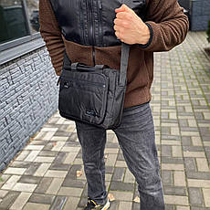 Чорна сумка-месенджер горизонтальна через плече Postal Street, фото 3