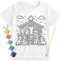Дитячий набір для творчості футболка розмальовка Різдво біла (ДФ0043)