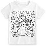 Дитячий набір для творчості футболка розмальовка Сніговик біла (ДФ0041), фото 6