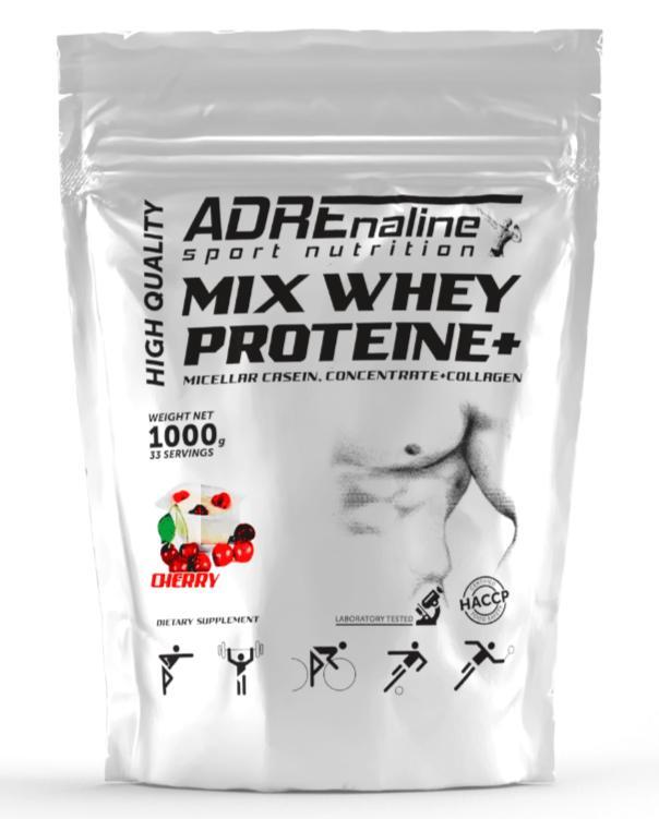 Протеїн ADRENALINE MIX WHEY PROTEIN + 1000 грамів Смак: Вишня-йогурт, фото 1