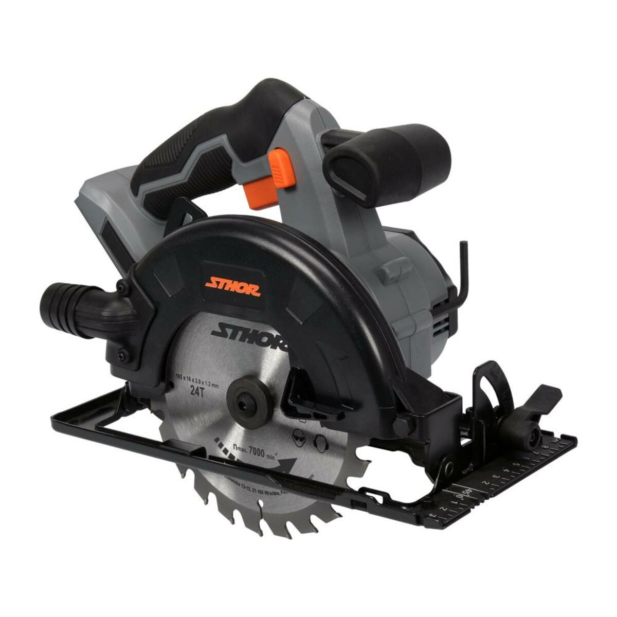 Пила дискова акумуляторна 20V Li-Ion (диск 165/16 мм) 24 зуба (4000 об/хв) без акумулятора Sthor 78132, фото 1