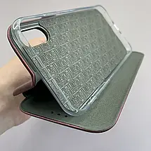 Чохол-книга для iPhone X/Xs бордова з патріотичним принтом Україна з синьо-жовтими квітками q09p, фото 4