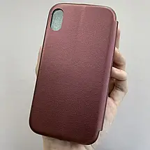 Чохол-книга для iPhone X/Xs бордова з патріотичним принтом Україна з синьо-жовтими квітками q09p, фото 2