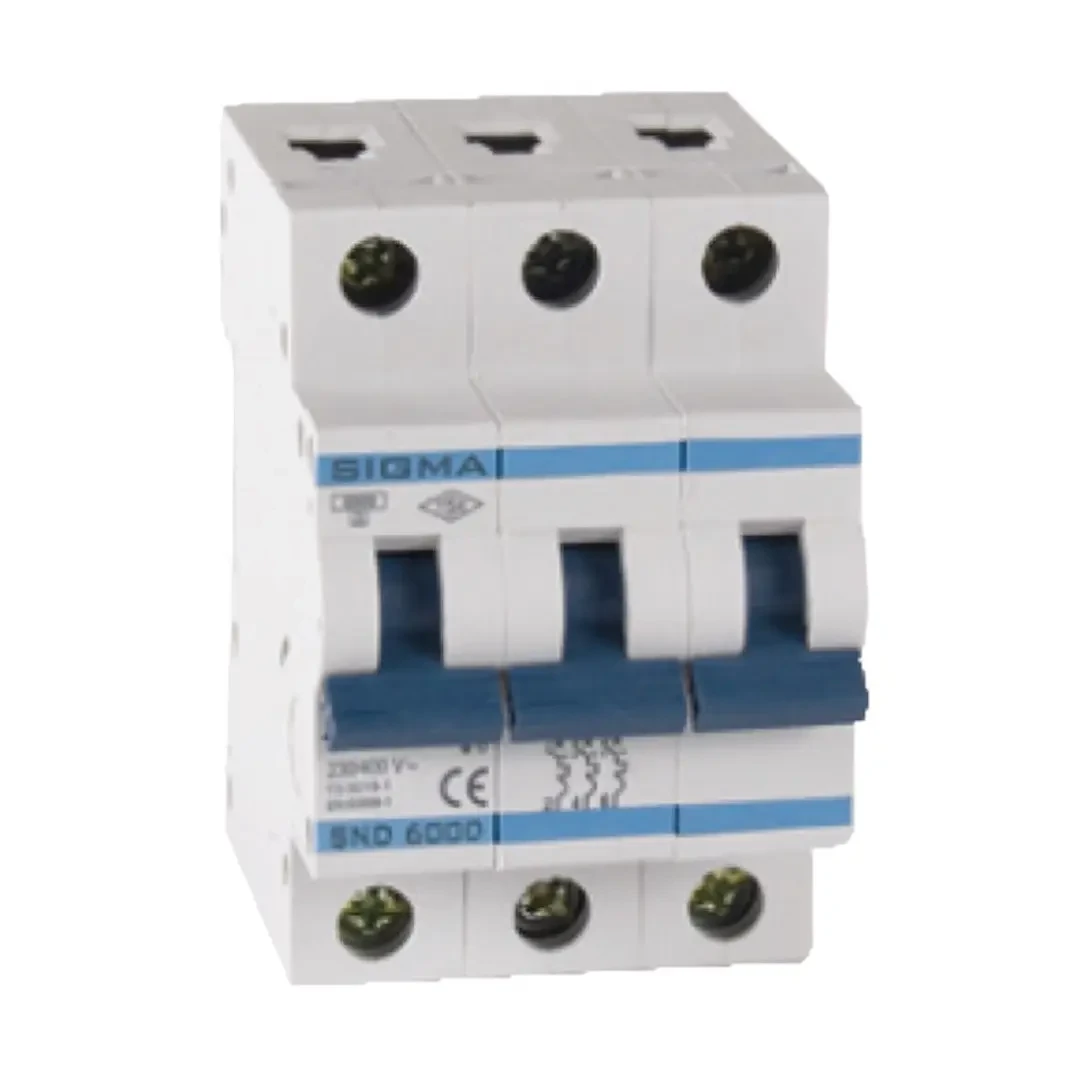 Автоматичний вимикач 10А, 6кА, трифазний трьохполюсний B характеристика