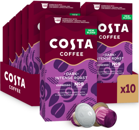 Кава в капсулах Nespresso Costa "Dark Intense Roast" Aluminium 10 капсул, фото 1