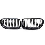 Решітки радіатора BMW E90/E91 2009–2011 Anzios, Glossy Black + Carbon, подвійні ламелі + 2 LED повторювачі, фото 2