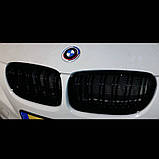 Решітки радіатора BMW E90/E91 2009–2011 Anzios, Glossy Black + Carbon, подвійні ламелі + 2 LED повторювачі, фото 4