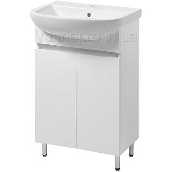 Тумба підлогова ЮВВІС Артеко Т-1 біла глянцева з умивальником Артеко 50 см