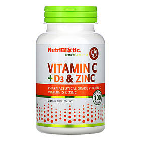 Nutribiotic Vitamin C+D3 & Zinc - 100 caps yL.