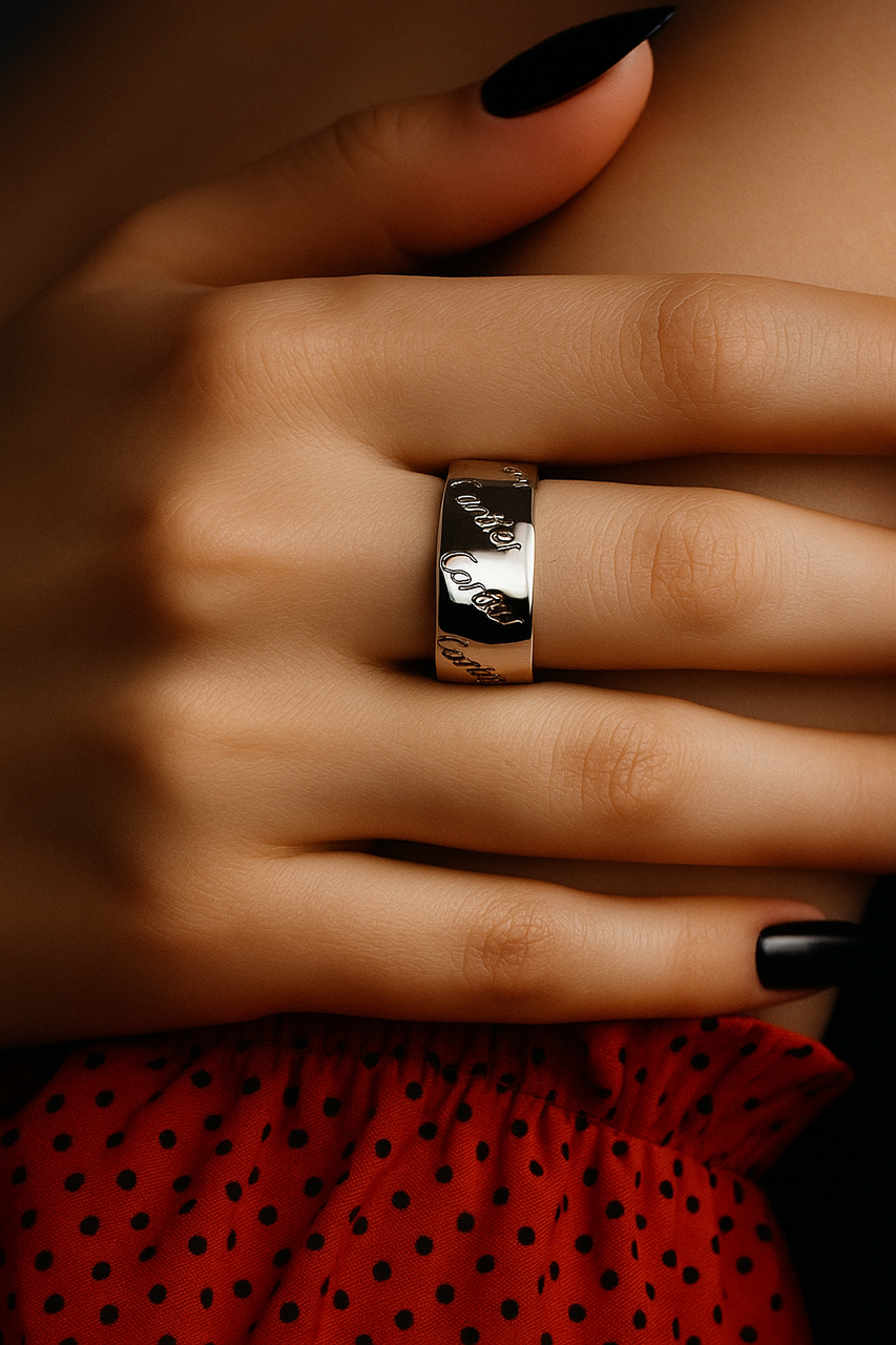 💍Срібна каблучка  Cartier | Чорнене покриття — сміливий акцент для твого образу!, фото 1