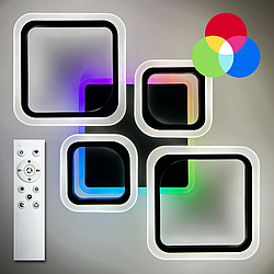 LED люстра OVAL RGB 90W 5S Luminaria чорна світлодіодна з пультом 725×423×75мм BLACK 220V IP20