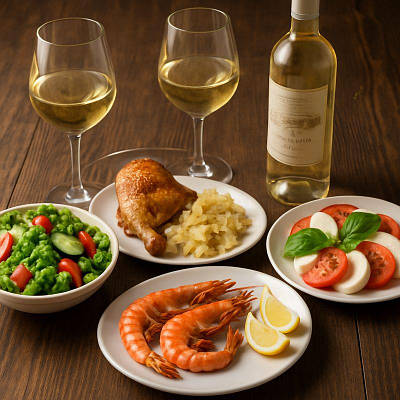 З якими стравами найкраще поєднуються білі сухі вина у пляшках